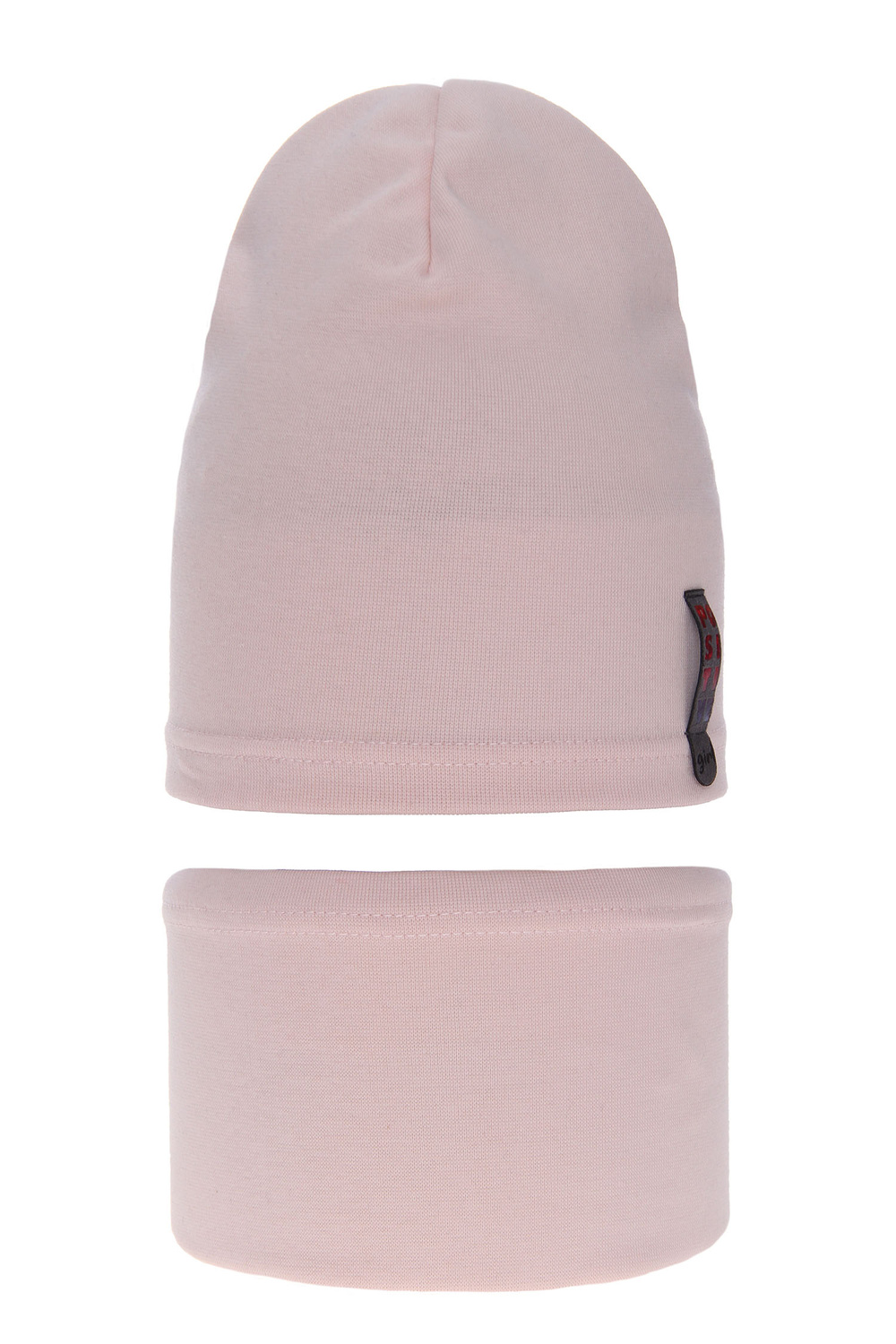 Set autunno/primavera bambina: berretto e scaldacollo, rosa, in cotone, Flores