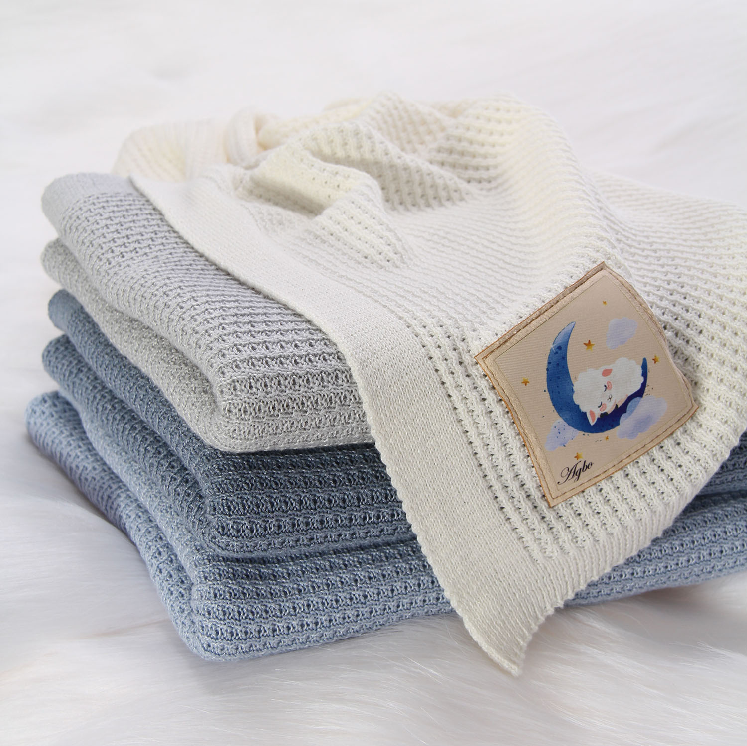 Coperta bambù-cotone per neonato, grigia, delicata, Bambini