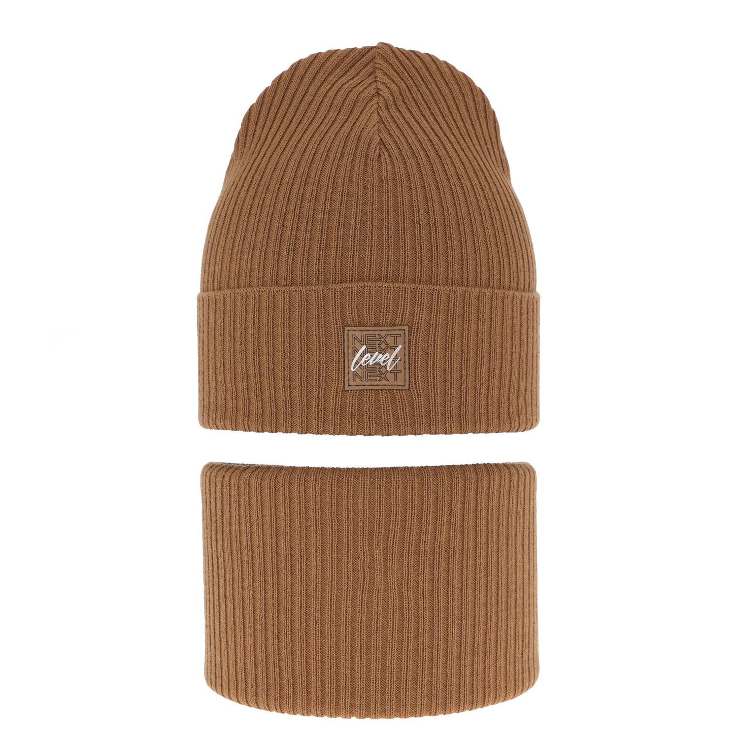 Set autunno/primavera bambino: berretto e scaldacollo, con cotone, cammello, Fenix