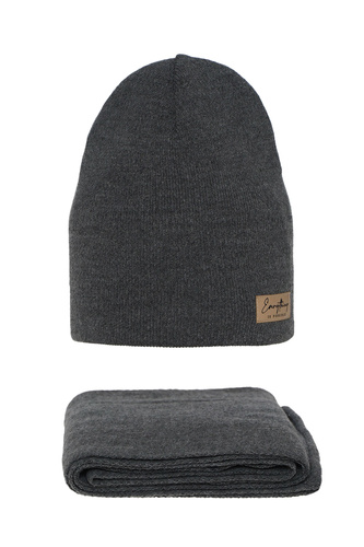 Set autunno/primavera donna: berretto e sciarpa, grigio, Zula