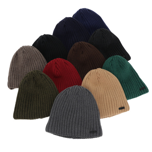 Berretto invernale uomo, blu navy, con lana merino, Adagio