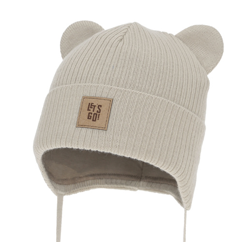 Cappello con paraorecchie autunnale, primaverile per ragazzo, beige Dewin