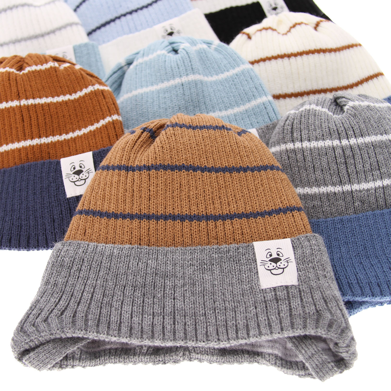 Berretto autunno/primavera bambino, blu scuro, con lacci, Alvin