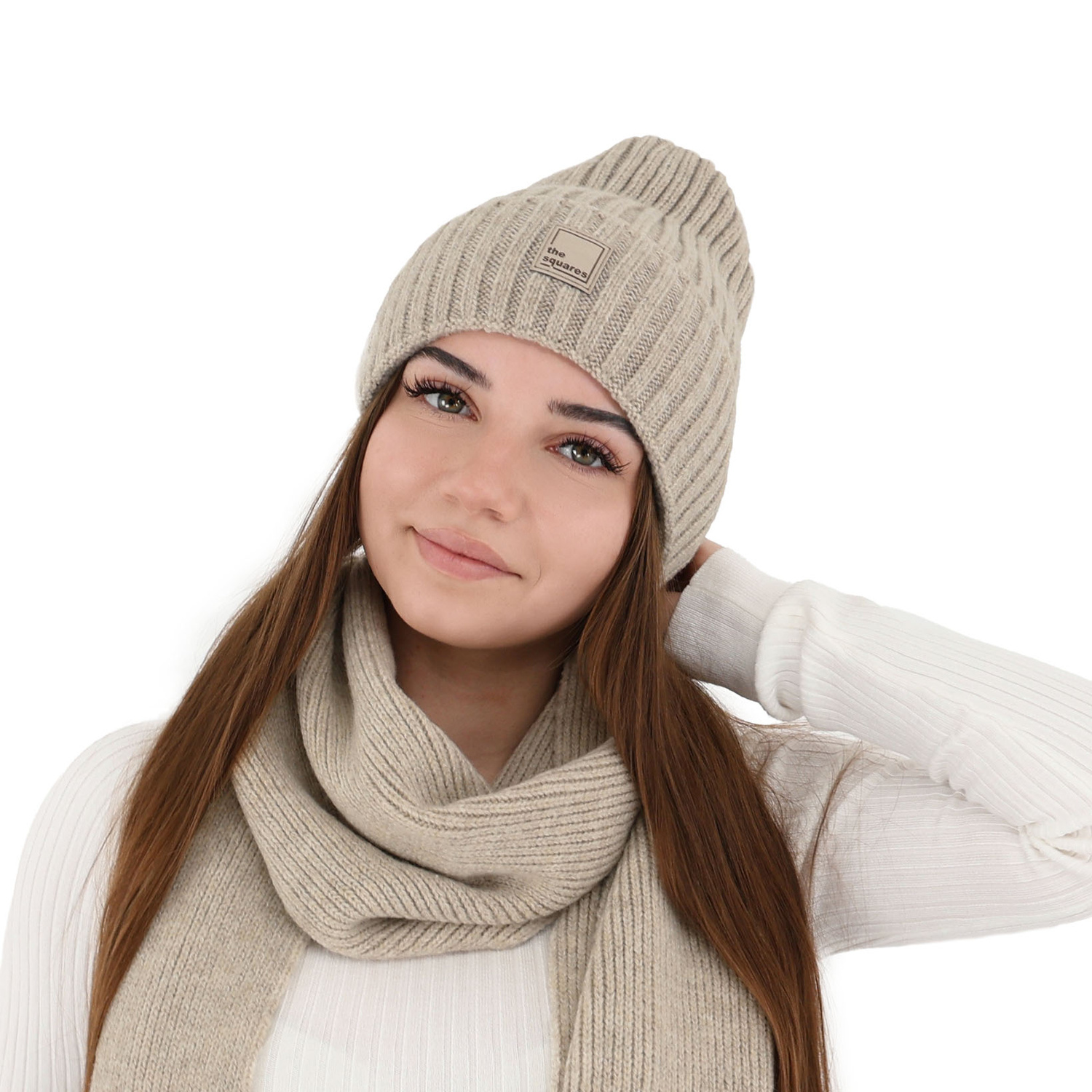 Berretto invernale donna, bianco, 100% Lana Merino, Benedetta