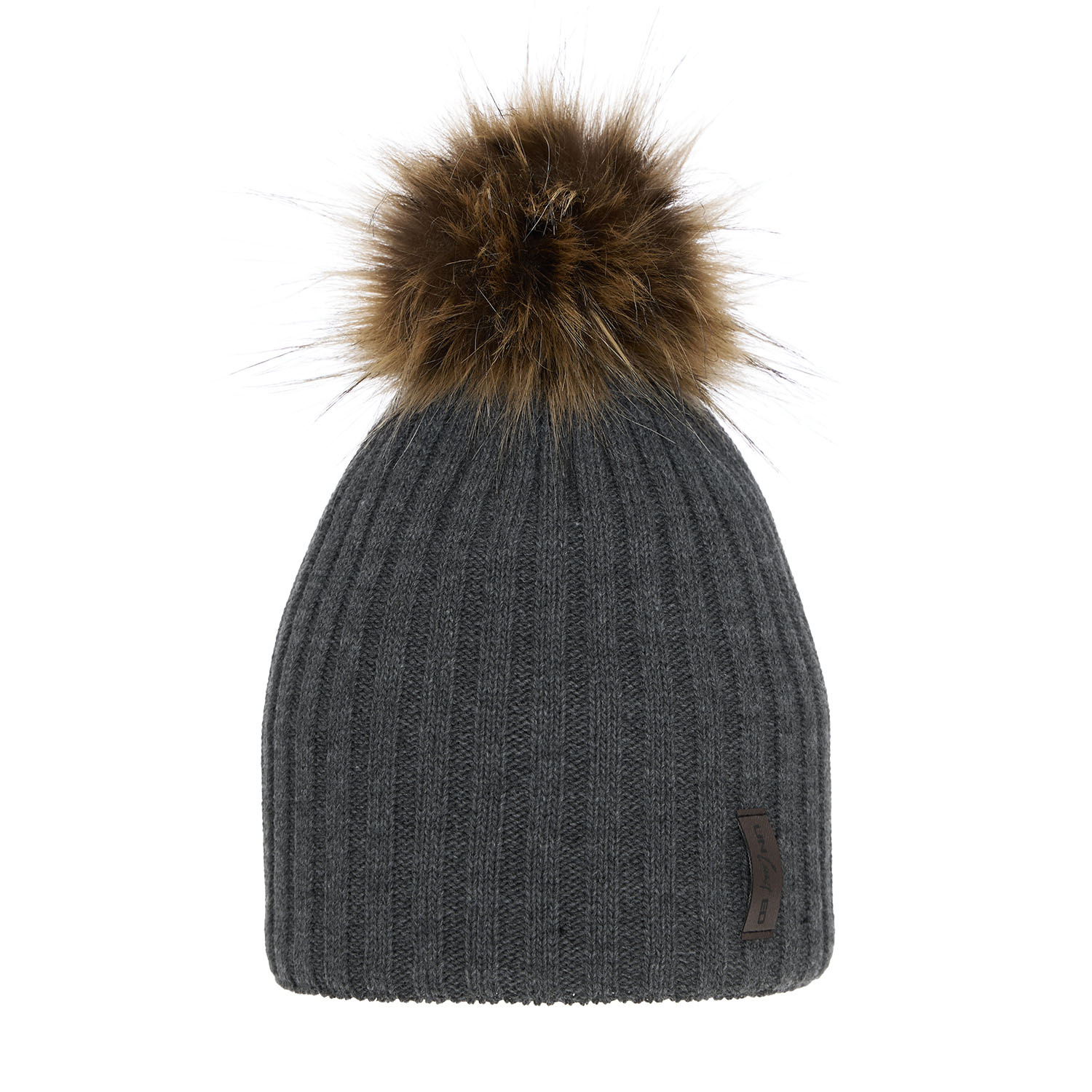 Berretto invernale bambino, grigio, con pompon, Amur