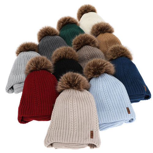 Set invernale bambino: berretto e scaldacollo, crema, 100% Lana Merino, con lacci, Zongo