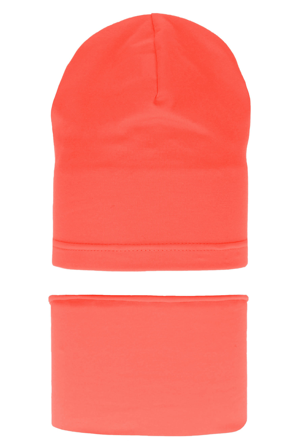 Set autunno/primavera bambina: berretto e scaldacollo, corallo, cotone, Hazelka
