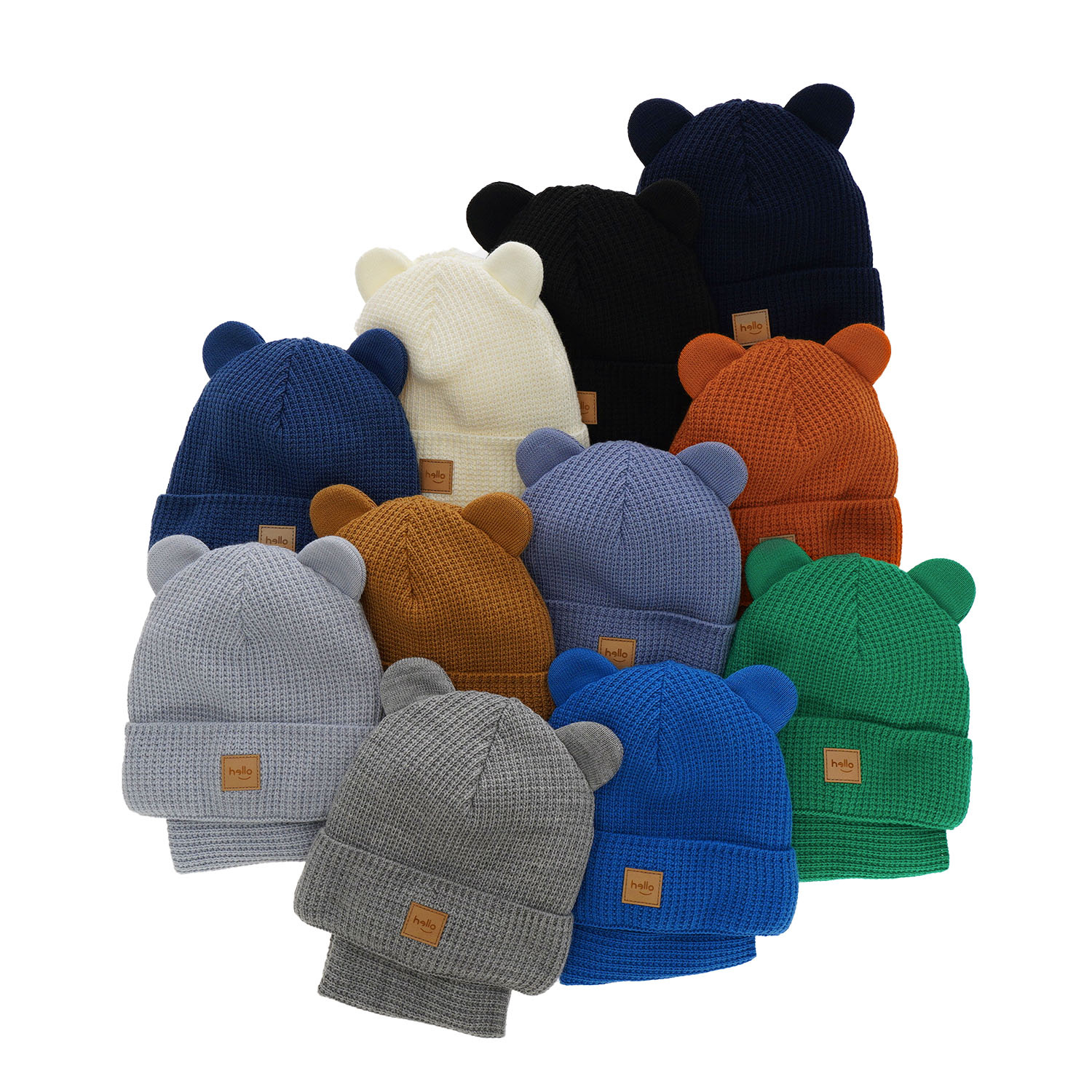 Set invernale bambino: berretto e scaldacollo, arancione, con pompon, Michael