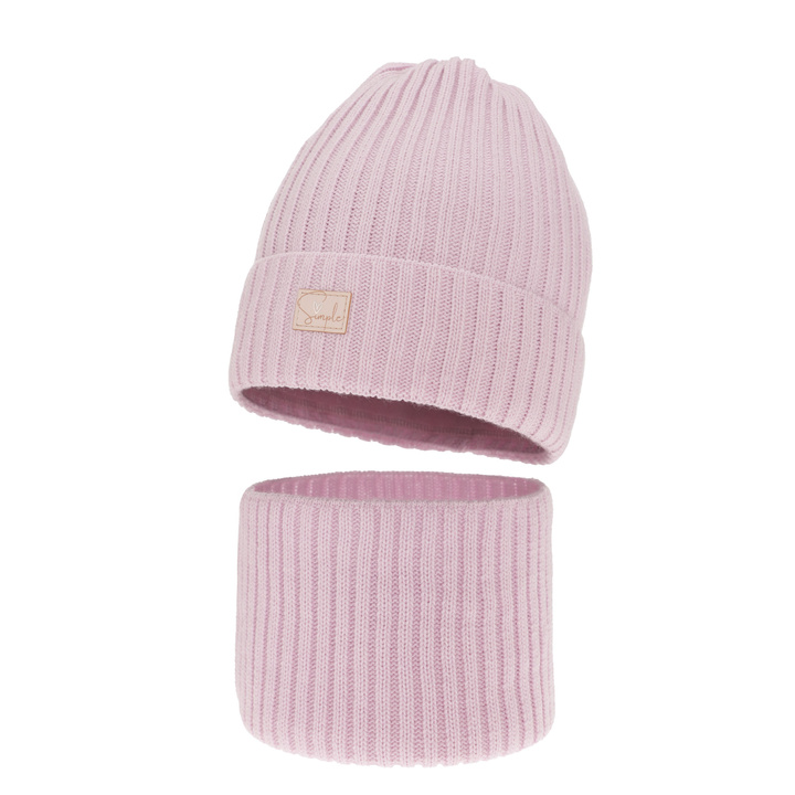 Set invernale bambina: berretto e scaldacollo, liliowy, Tampa