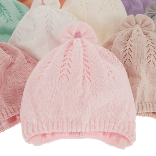 Berretto autunno/primavera bambina, grigia, con lacci, Ginara