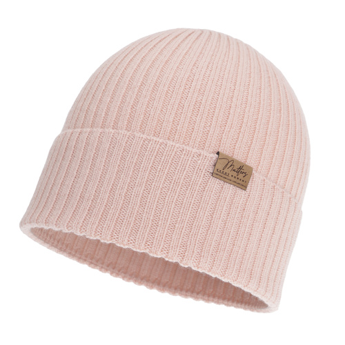 Berretto autunno/primavera donna, rosa, 100% Lana Merino, senza cuciture, Fabrizia