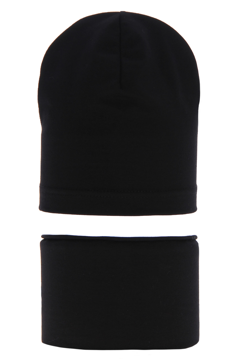 Set autunno/primavera bambina: berretto e scaldacollo, cotone, nero, Hazelka