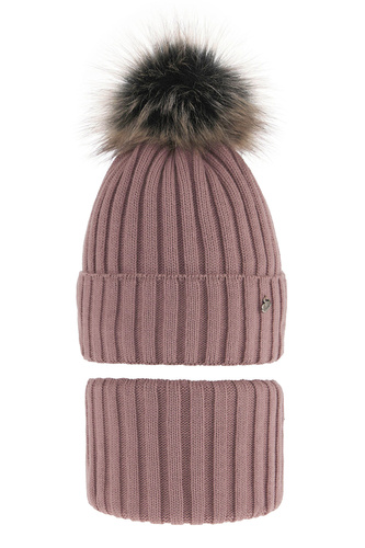 Set invernale bambina: berretto e scaldacollo, viola, Wilma