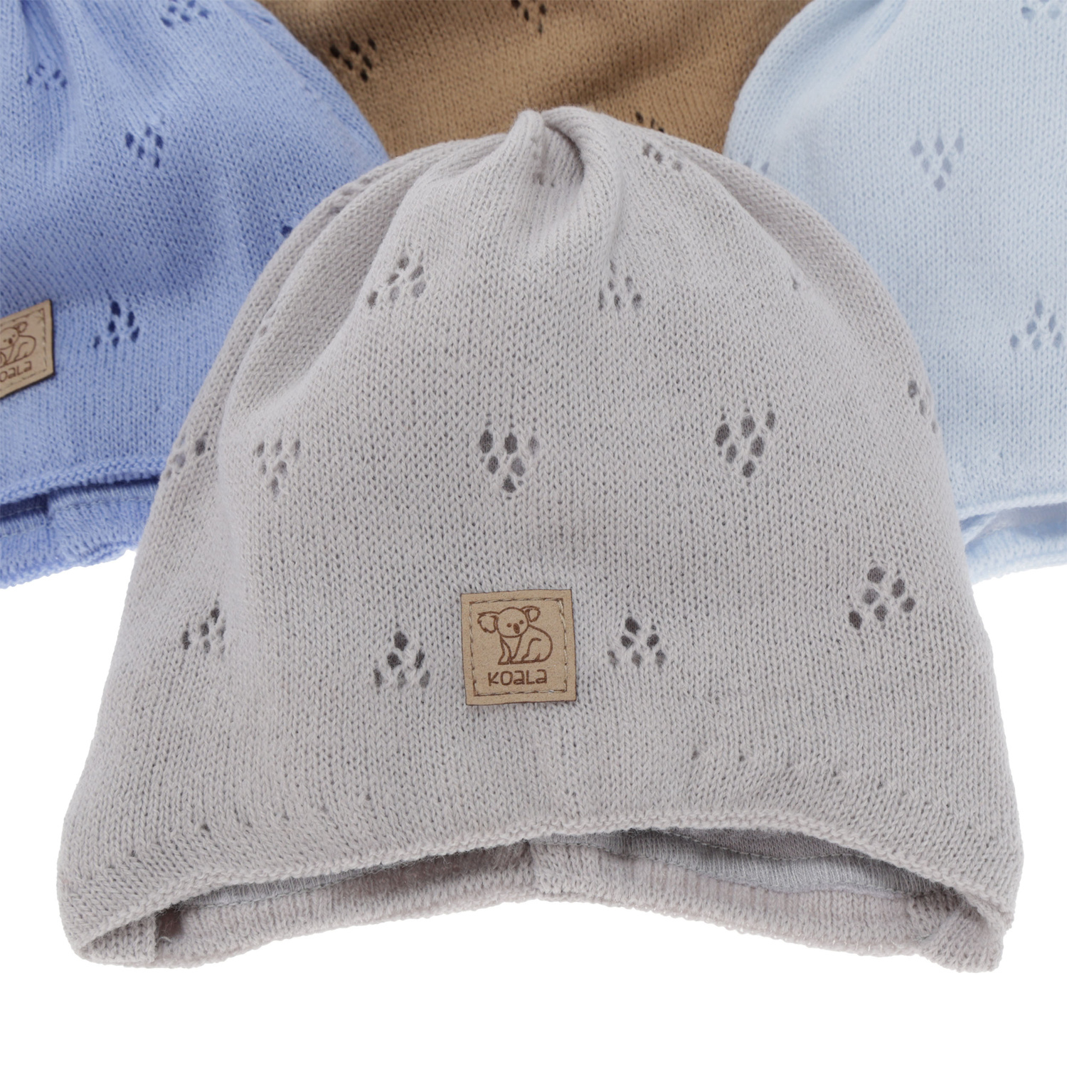 Berretto autunno/primavera bambino, beige, con lacci, Slate