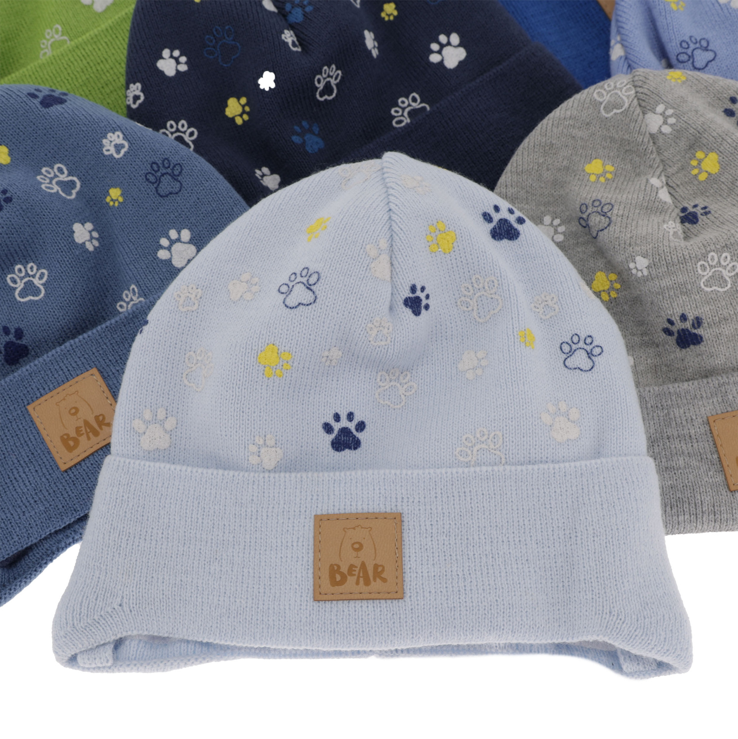 Berretto autunno/primavera bambino, verde, con lacci, Folik