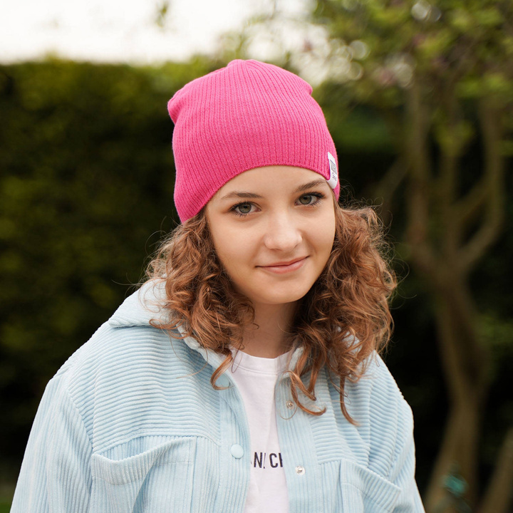 Set autunno/primavera bambina: berretto e scaldacollo, con cotone, rosa, Farinka