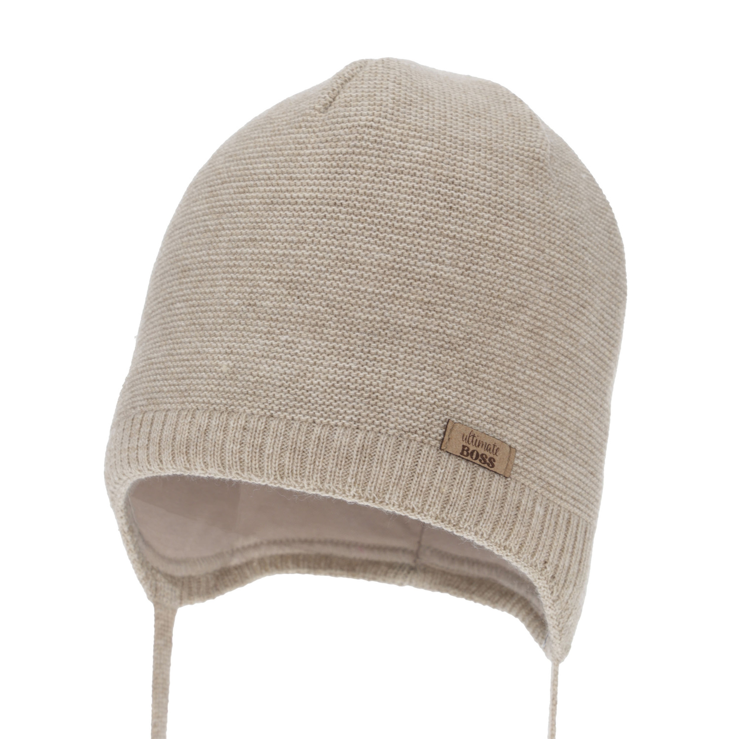 Berretto autunno/primavera bambino, beige, con lacci, Valdis