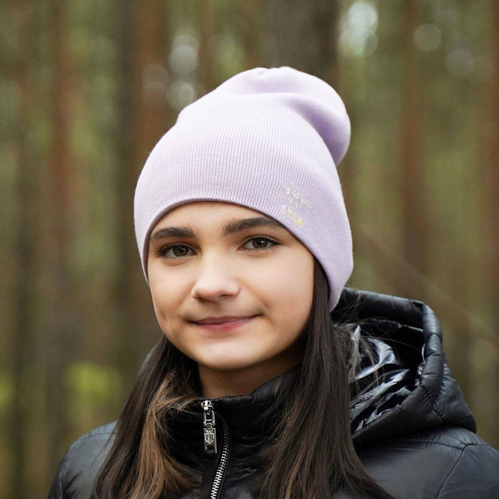 Berretto invernale bambina, viola, con doppia faccia, Estrela