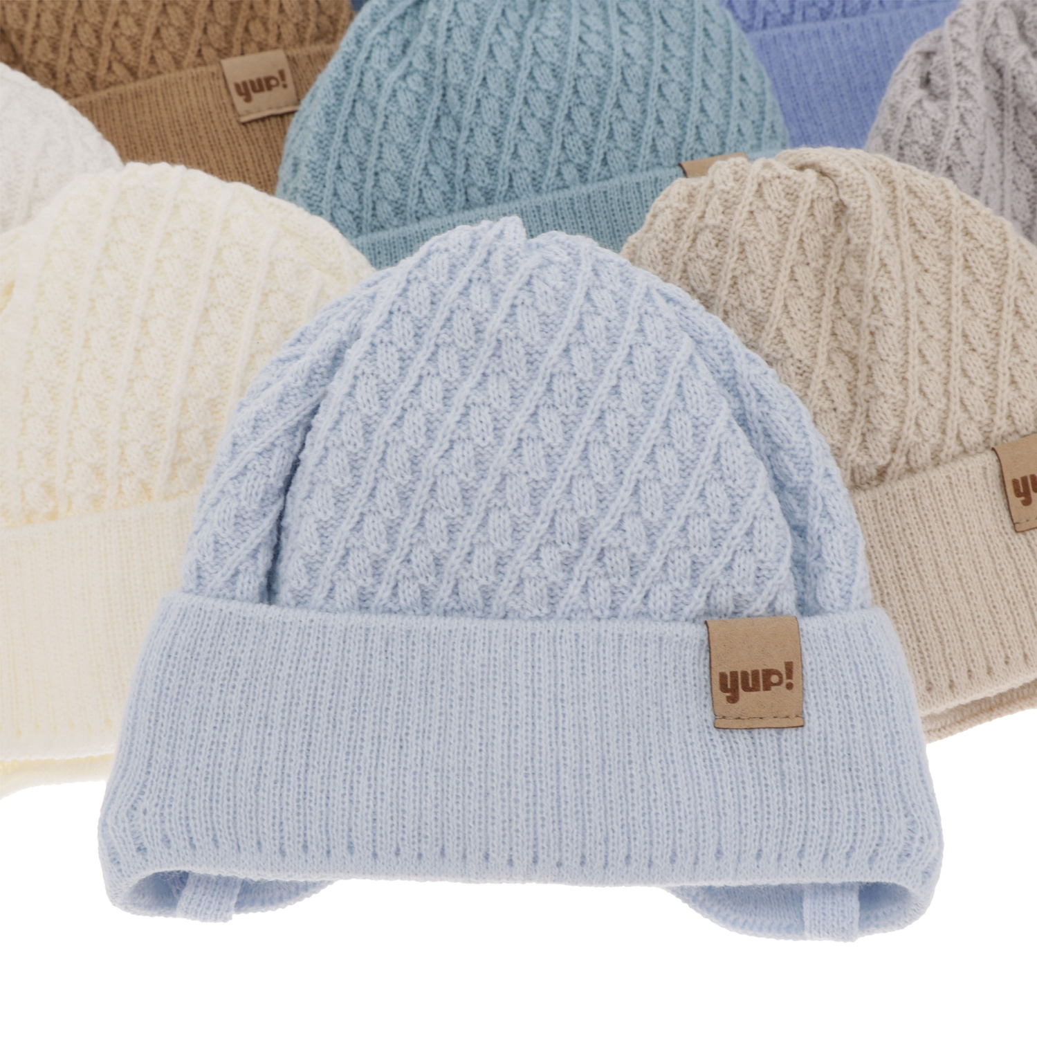 Berretto autunno/primavera bambino, camel, con lacci, David