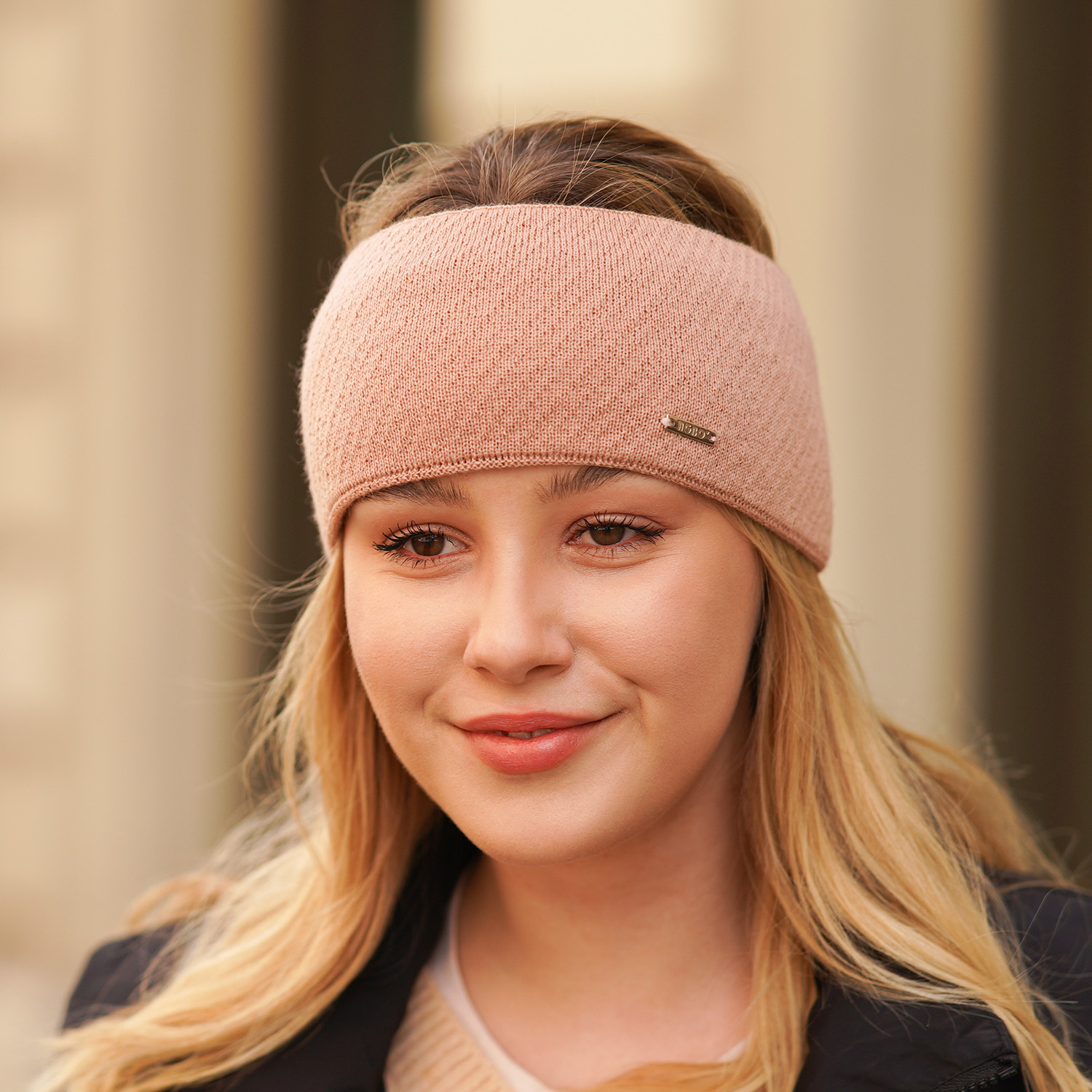 Fascia per capelli invernale donna, rosa, 100% Lana Merino, Katrina