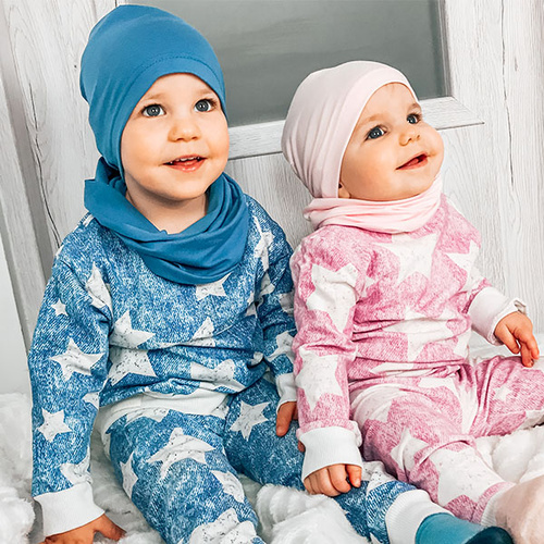 Set autunno/primavera bambina: berretto e scaldacollo, grigio, cotone, Hazelka