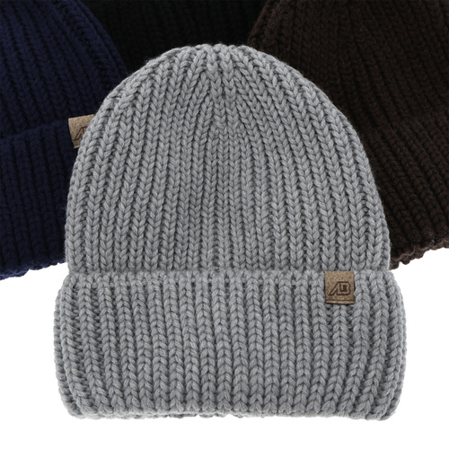 Berretto invernale uomo, blu scuro, 100% Lana Merino, Berno