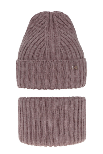 Set invernale bambina: berretto e scaldacollo, rosa, Valentine