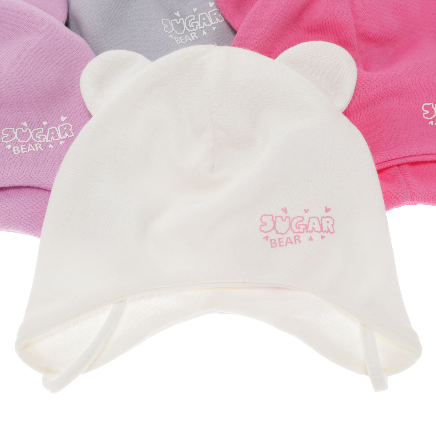 Berretto autunno/primavera bambina, grigio, in cotone, con lacci, Kelda