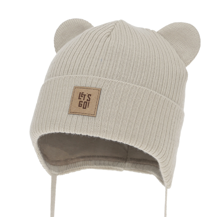 Cappello con paraorecchie autunnale, primaverile per ragazzo, beige Dewin