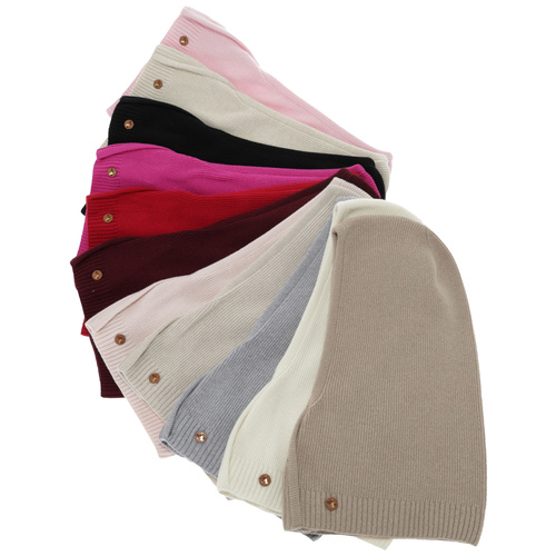 Passamontagna autunnale, invernale, donna, rosa, lana merino con cashmere, Kiruna