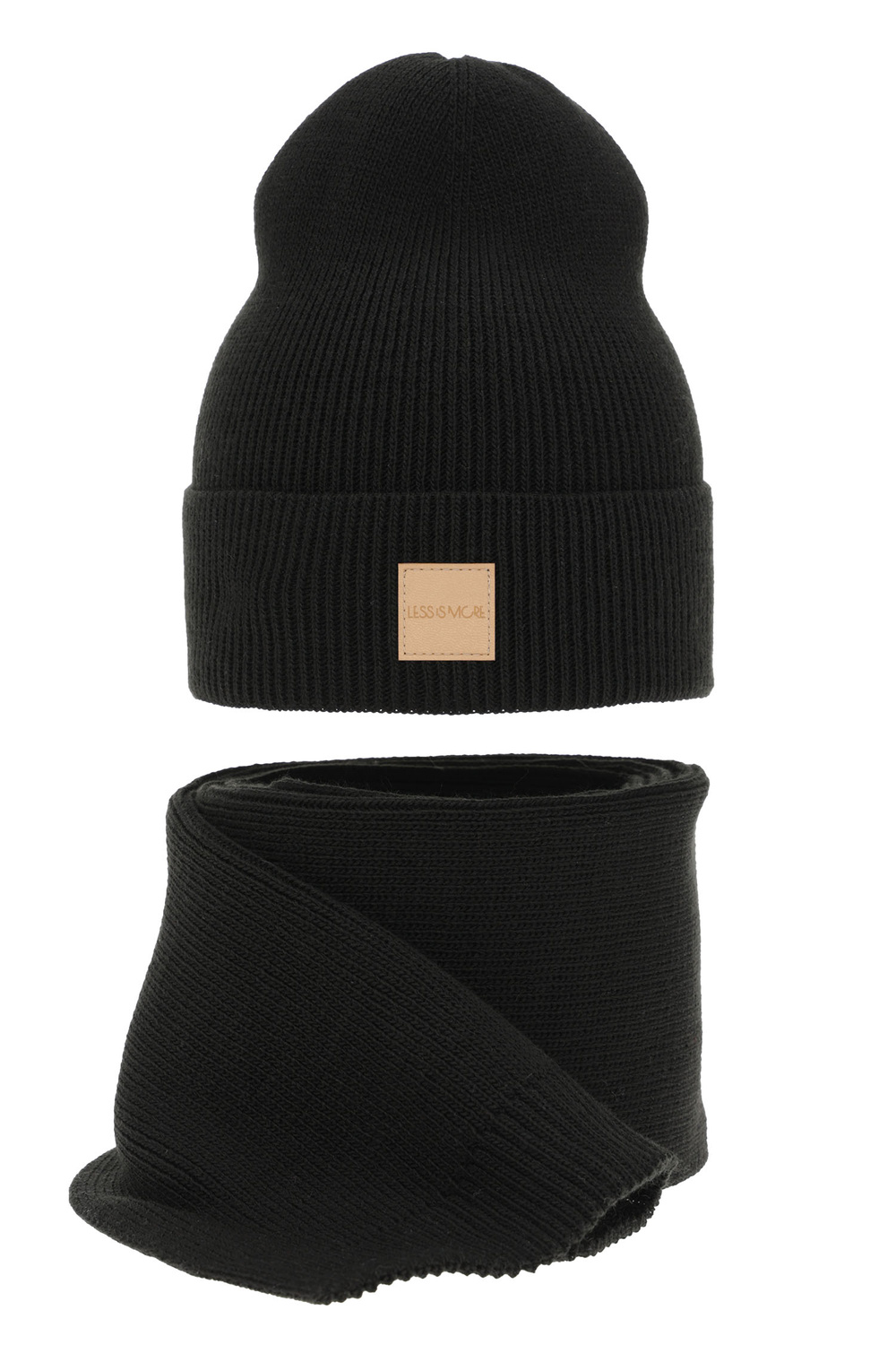 Set invernale donna: berretto e sciarpa, nero, Nathalie