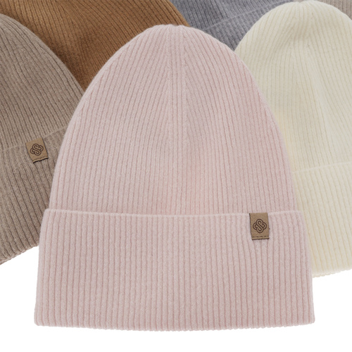 Berretto autunno/inverno donna, beige, con lana merino e cashmere, Alineta