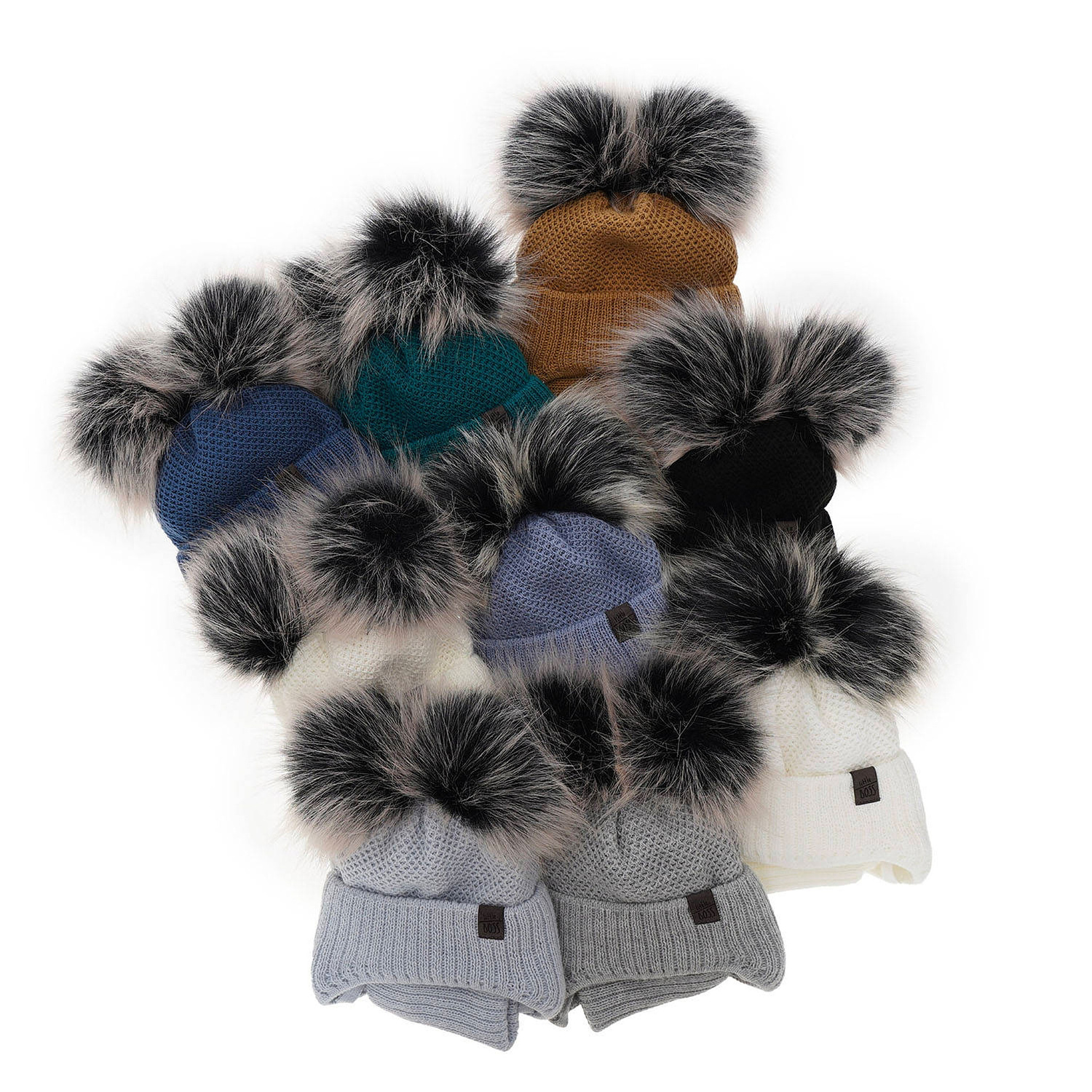 Set invernale bambino: berretto e scaldacollo, blu scuro, con due pon pon, Randel