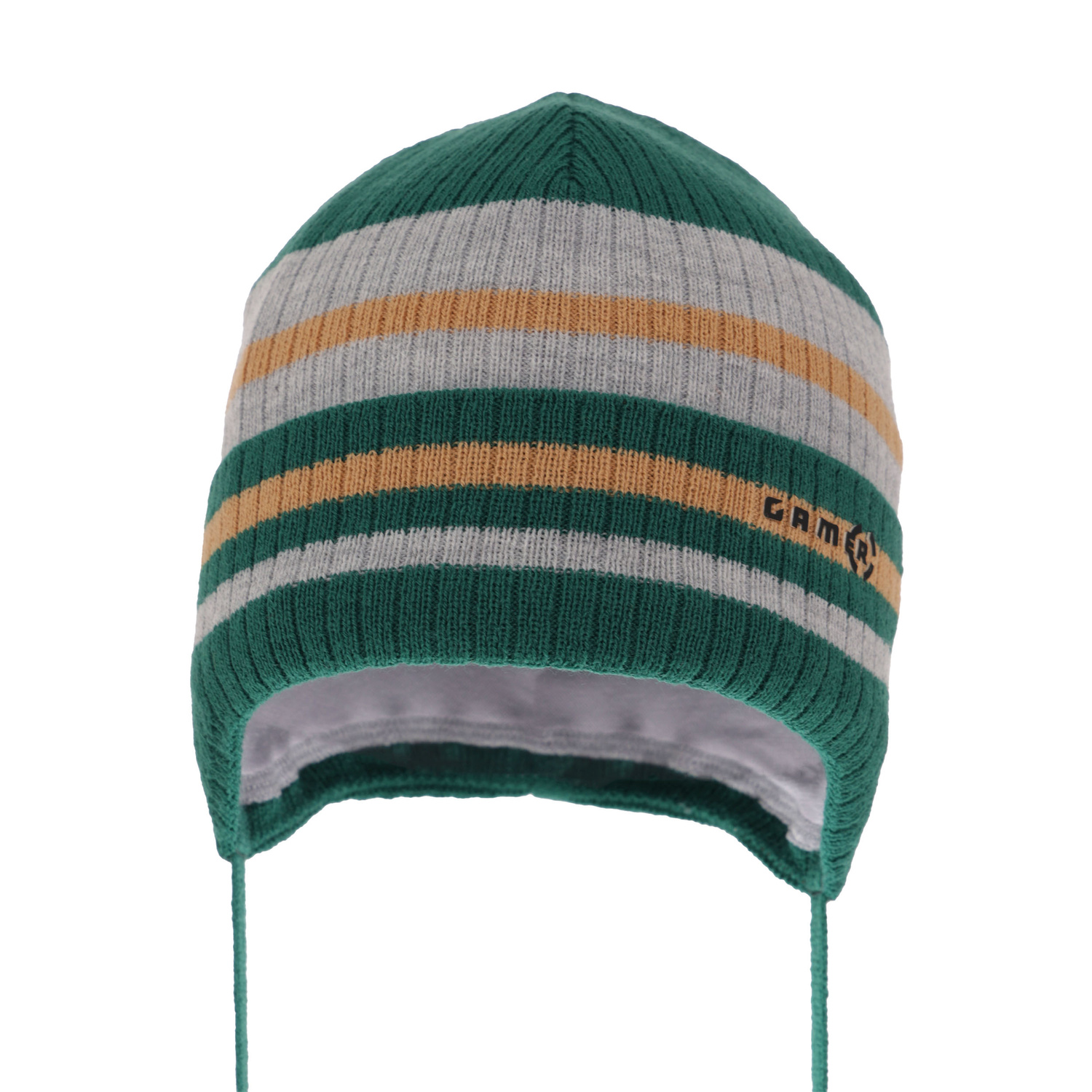 Berretto autunno/primavera bambino, verde smeraldo, con lacci, Oleander