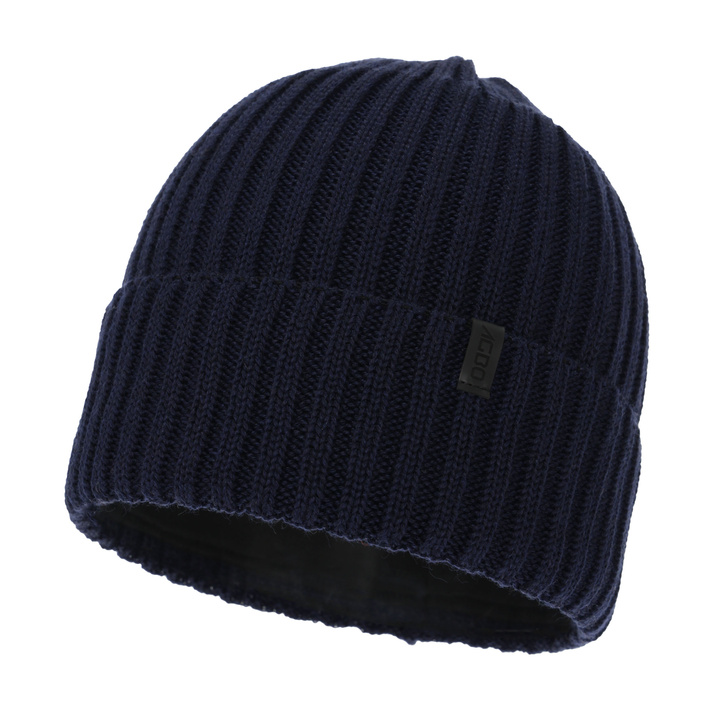 Berretto invernale uomo, blu navy, con lana merino, Tyrol