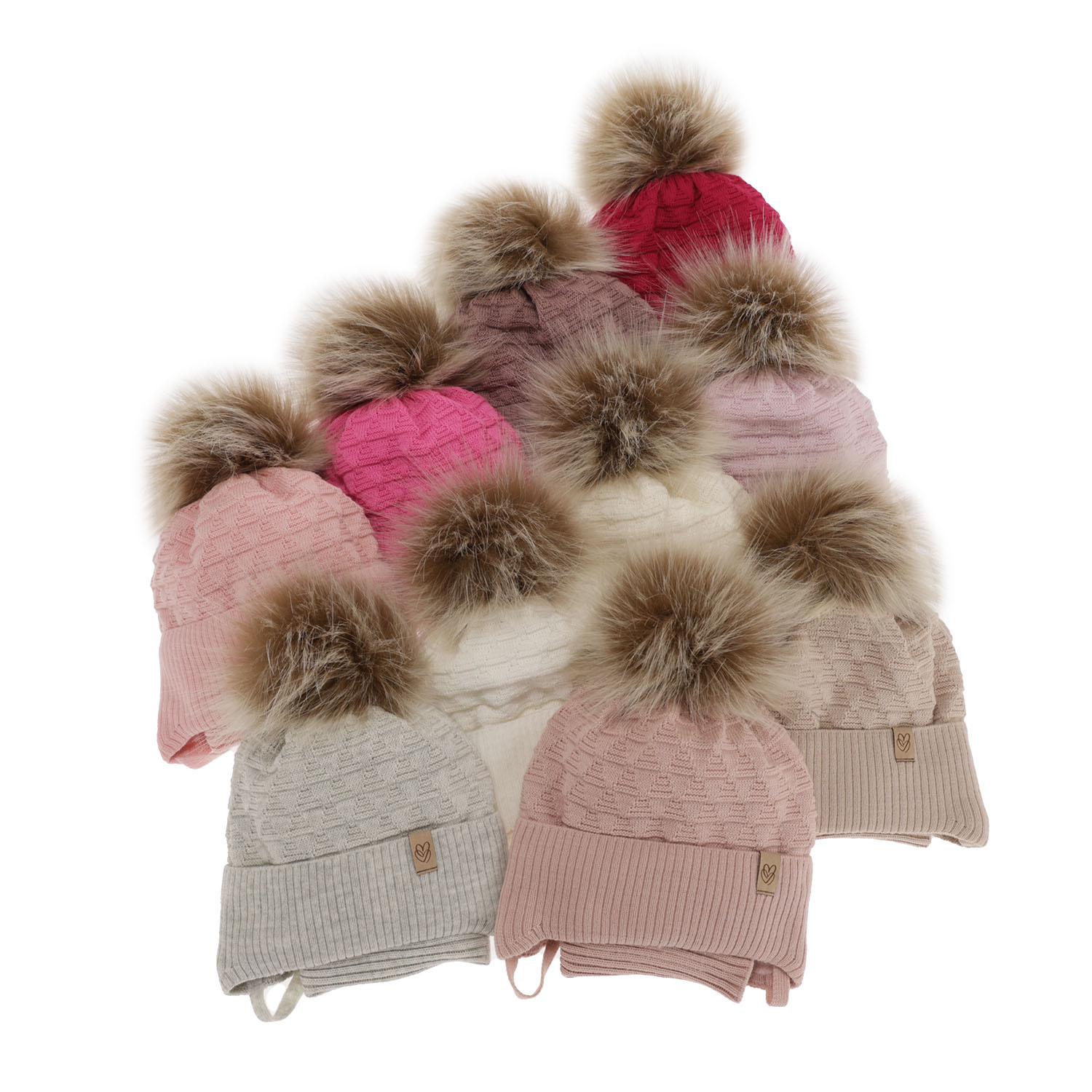 Set invernale bambina: berretto e scaldacollo, crema, con pompon, Egeria