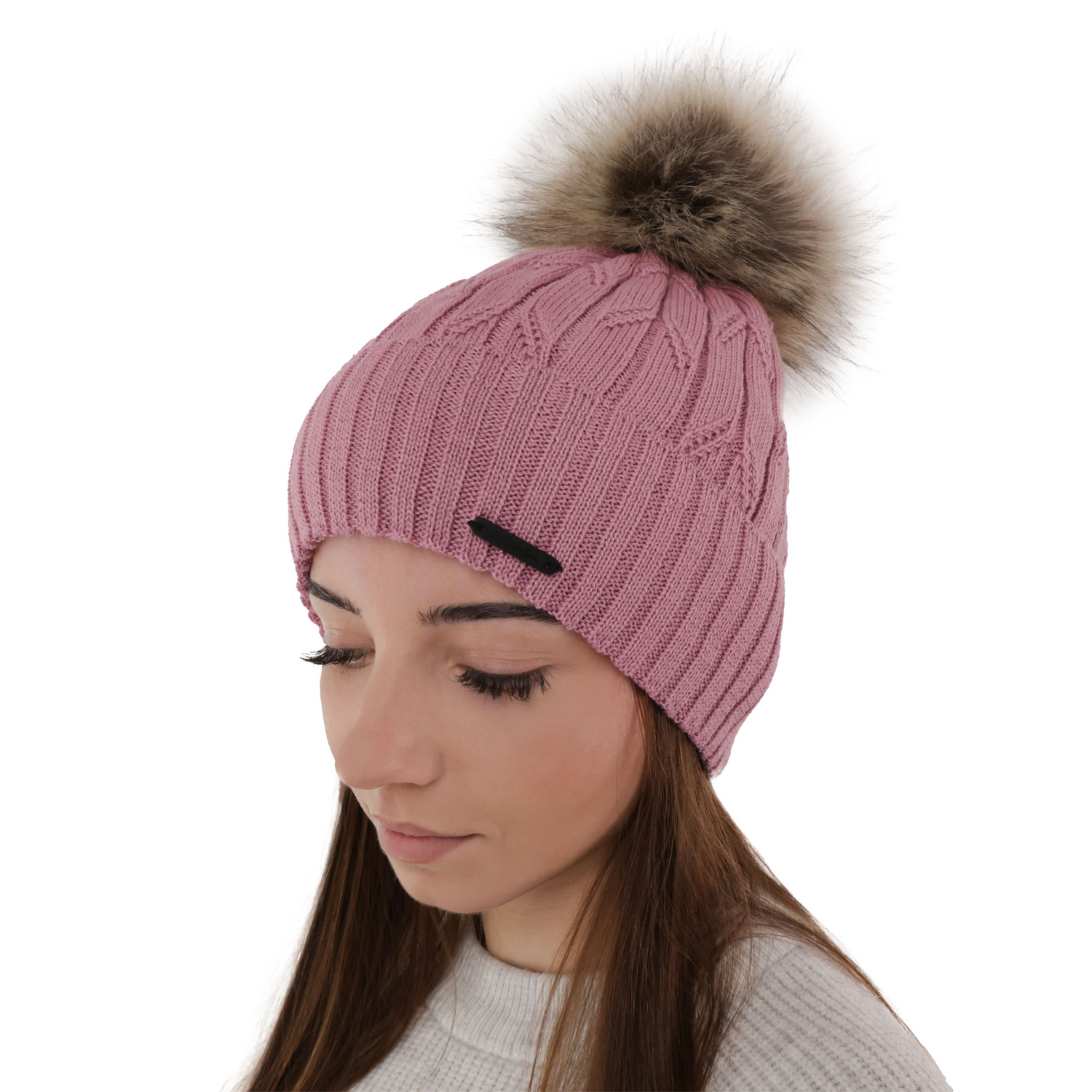 Berretto invernale donna, rosa, 100% Lana Merino, Talaria