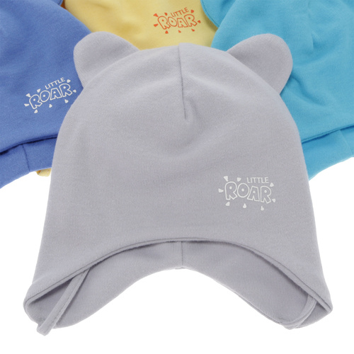 Berretto autunno/primavera bambino, blu, in cotone, con lacci, Alrik