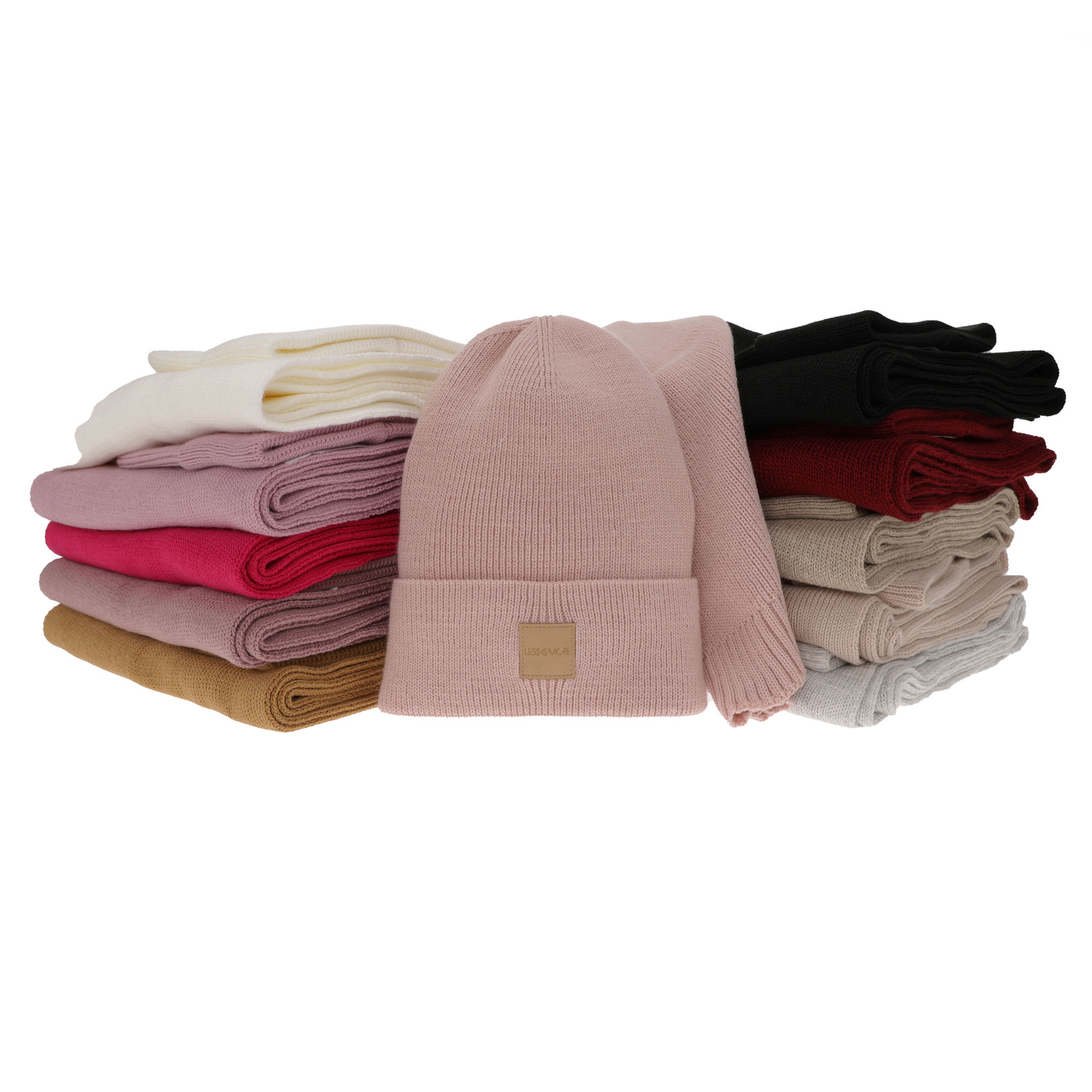 Set invernale donna: berretto e sciarpa, beige, Nathalie