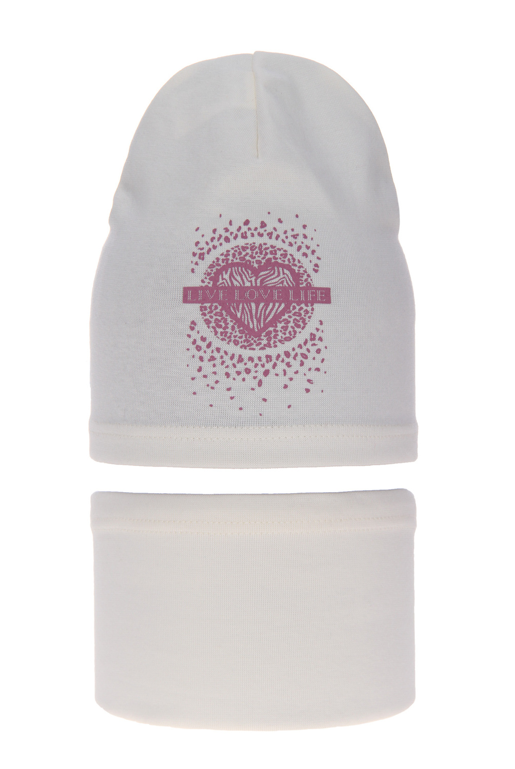 Set autunno/primavera bambina: berretto e scaldacollo, in cotone, crema, Esmeralda