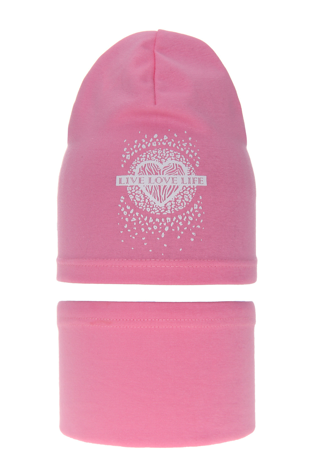 Set autunno/primavera bambina: berretto e scaldacollo, rosa, in cotone, Esmeralda