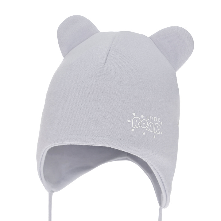 Berretto autunno/primavera bambino, grigio, in cotone, con lacci, Alrik