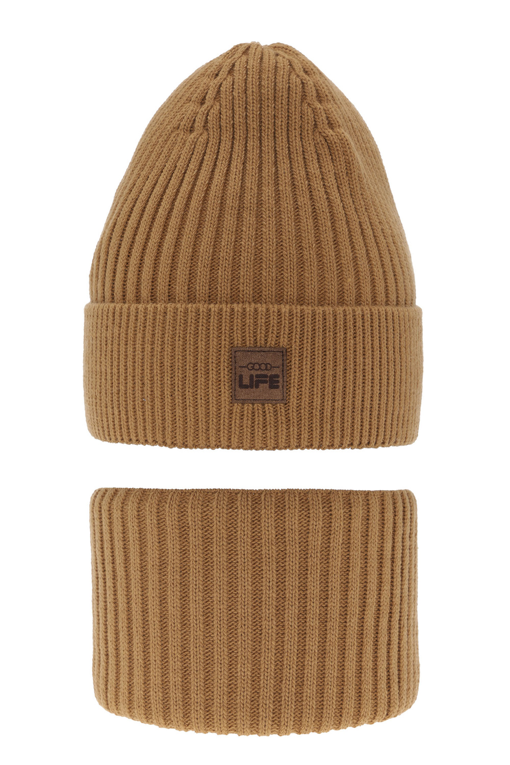 Set invernale bambino: berretto e scaldacollo, camel, Basilio