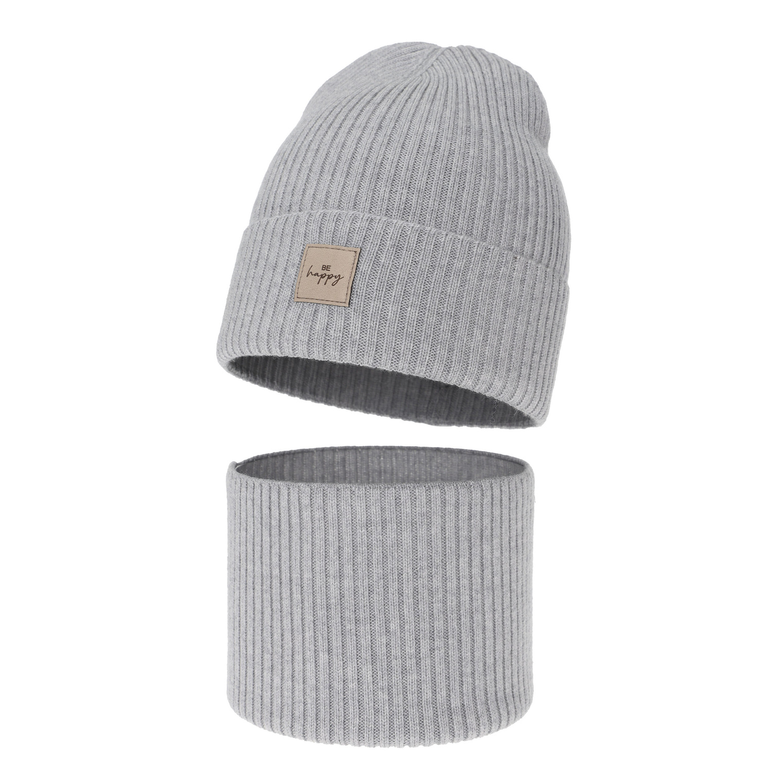 Set autunno/primavera bambina: berretto e scaldacollo, grigio, 100% Lana Merino, Vanita