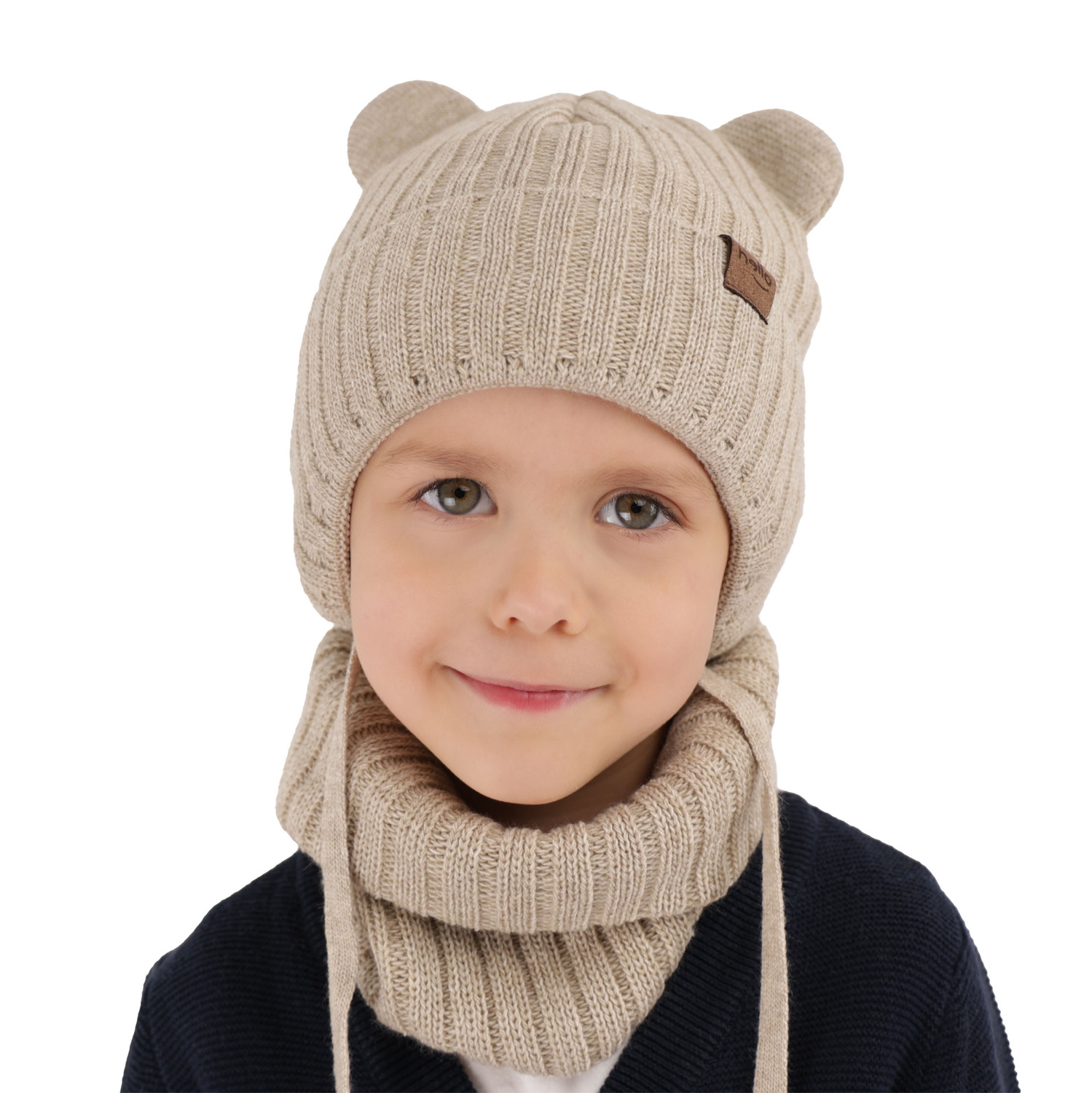 Set invernale bambino: berretto e scaldacollo, jeans, con lacci, Ferven