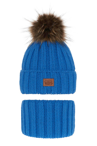 Set invernale bambino: berretto e scaldacollo, blu, Remes