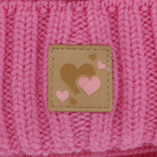 Set cappello e scaldacollo bambina, invernale, rosa chiaro, 100% lana merino, foderato pile di lana, Ronia