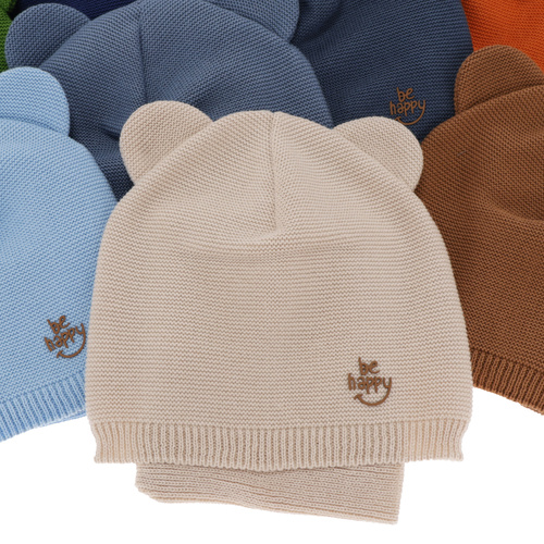 Set autunno/primavera bambino: berretto e scaldacollo, con cotone, blu scuro, Ludvic