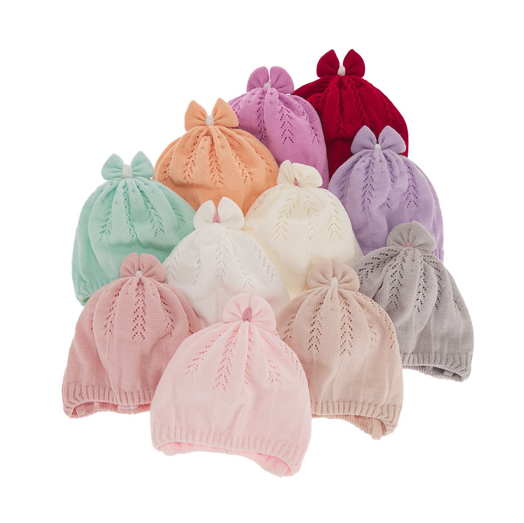 Berretto autunno/primavera bambina, beige, con lacci, Ginara