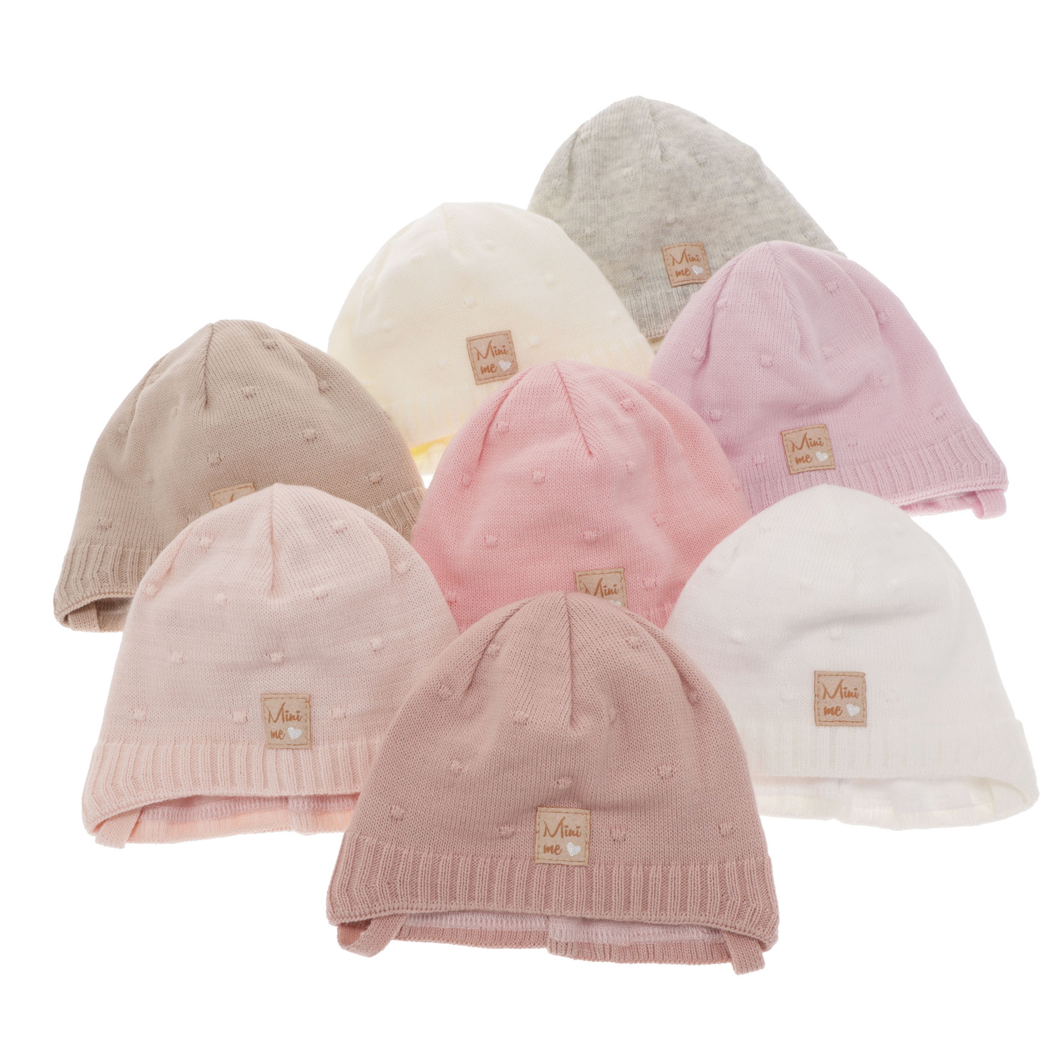 Berretto autunno/primavera bambina, crema, con lacci, Celine